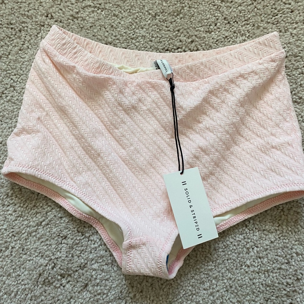 NWT Solid & Striped High Waist Pink Bikini Bottoms: Small